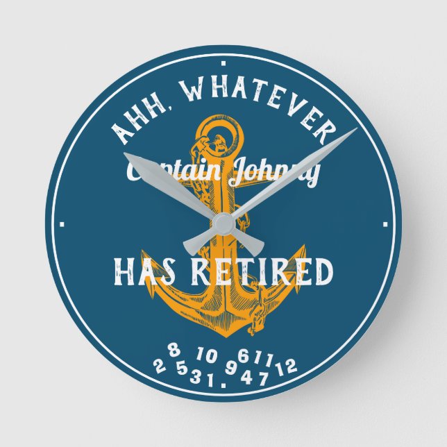 Reloj Redondo Mediano El Capitán Sailor Se Ha Retirado De Cualquier Nomb (Anverso)
