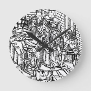 Reloj Redondo Mediano El cirujano dirige mientras que un ayudante se