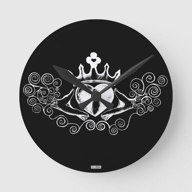 Reloj Redondo Mediano El Claddagh (blanco) (Anverso)