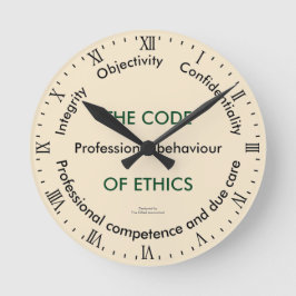 Reloj Redondo Mediano "El código ético - 5 principios fundamentales "