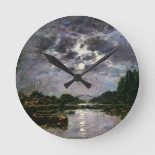 Reloj Redondo Mediano El efecto de la luna, 1891 (aceite en lona)