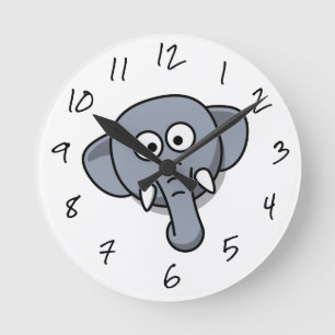 Reloj Redondo Mediano El elefante Personalizado del niño