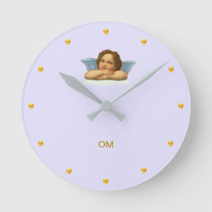 Reloj Redondo Mediano El elegante Rafael Cherub en Light Periwinkle