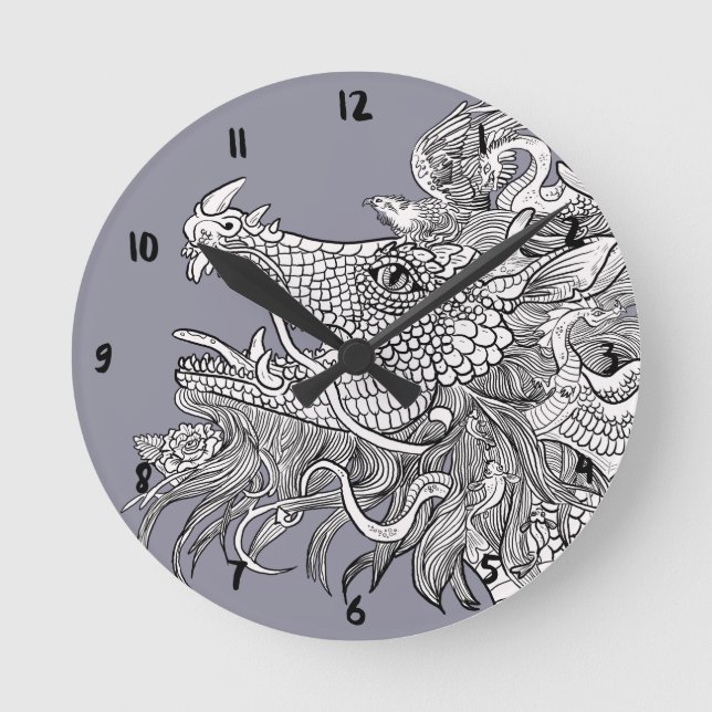 Reloj Redondo Mediano El encantamiento del dragón (Anverso)