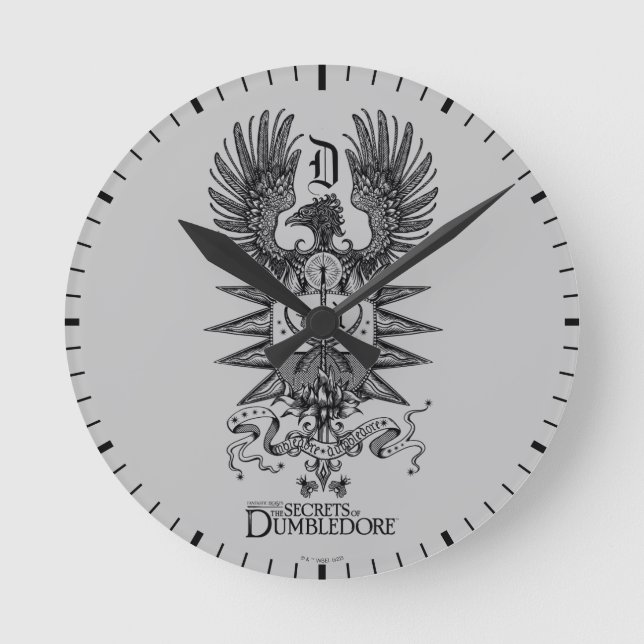 Reloj Redondo Mediano El Escudo de Dumbledore (Anverso)