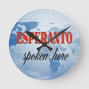 Reloj Redondo Mediano El esperanto habla aquí tierra nublada
