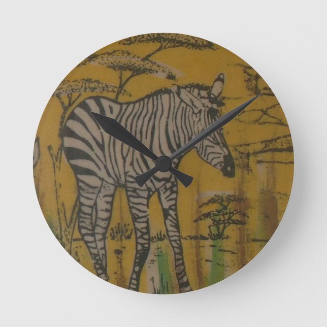 Reloj Redondo Mediano El Espíritu Serengeti: Zebra Grazing en Mara (Anverso)