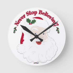 Reloj Redondo Mediano El estilo vintage de Santa nunca deja de creer