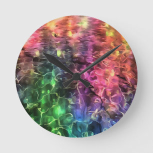 Reloj Redondo Mediano El Fin Del Arte Abstracto Del Arcoiris