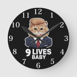 Reloj Redondo Mediano El gato Trump 9 vive a un bebé