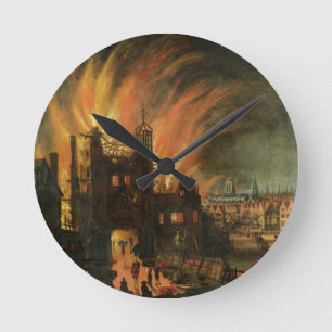 Reloj Redondo Mediano El gran fuego de Londres (septiembre de 1666) con