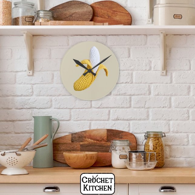 Reloj Redondo Mediano El Grandmacore moderno minimo, la banana crochet (Subido por el creador)