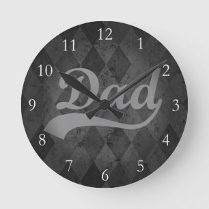 Reloj Redondo Mediano El gris del Harlequin sombrea al papá