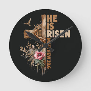 Reloj Redondo Mediano Él ha resucitado Jesús Cristiano Religioso Pascua