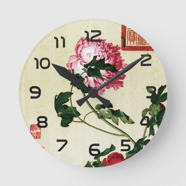 Reloj Redondo Mediano El inmortal Bella Artes Peony (Anverso)