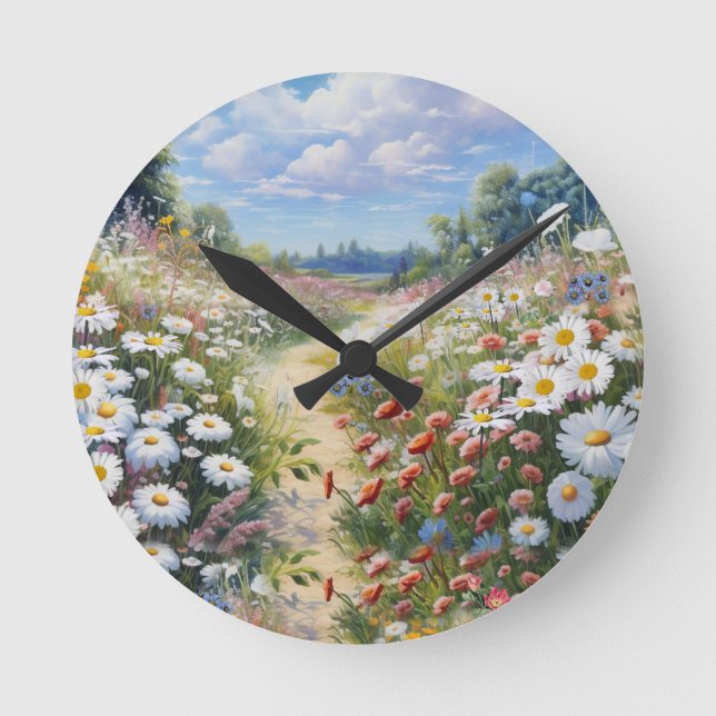 Reloj Redondo Mediano el lenguaje de las flores (Anverso)