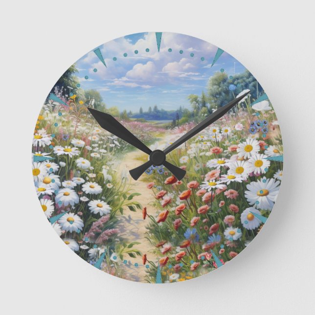 Reloj Redondo Mediano el lenguaje de las flores (Anverso)