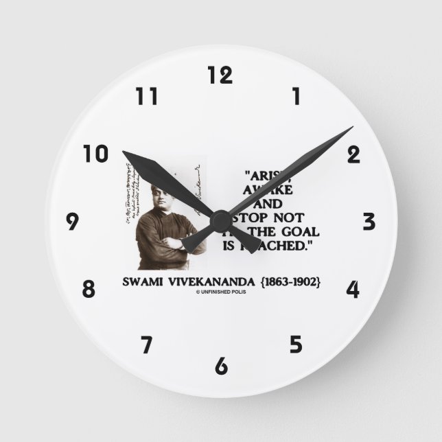 Reloj Redondo Mediano El levantamiento de Swami Vivekananda despierta no (Anverso)