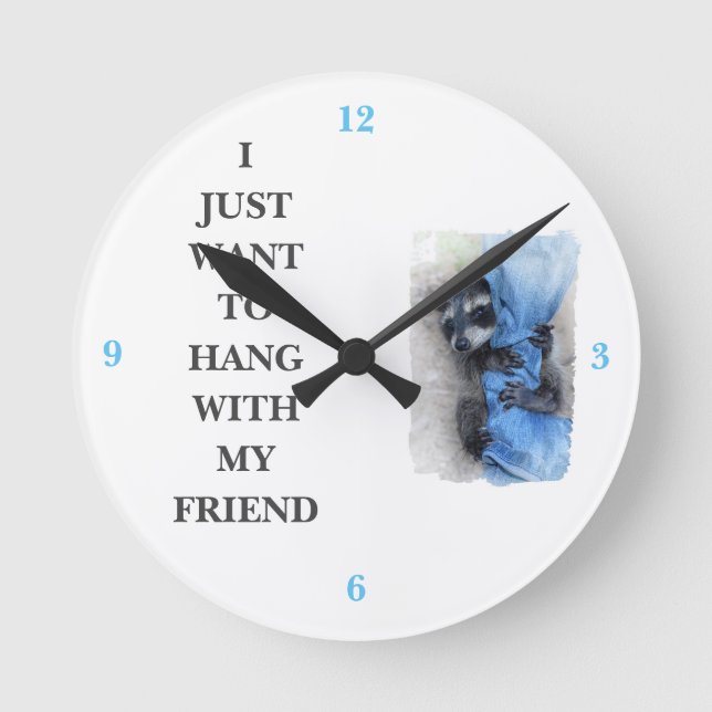 Reloj Redondo Mediano El mapache (Anverso)