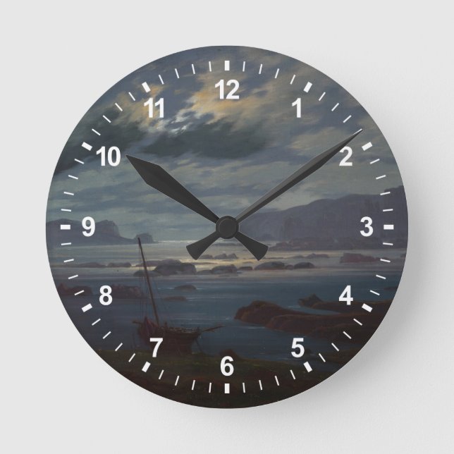 Reloj Redondo Mediano El mar septentrional en el claro de luna, 1823-24 (Anverso)