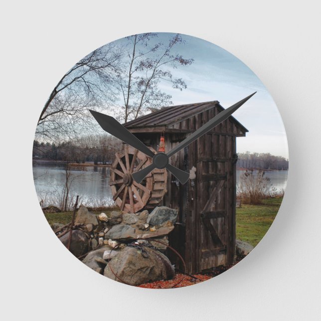 Reloj Redondo Mediano El moler sobre la dependencia vieja (Anverso)