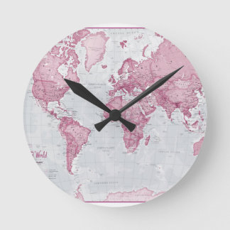 Reloj Redondo Mediano El mundo es arte - rosa