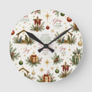 Reloj Redondo Mediano El Nacimiento de Navidad Recordando el Nacimient