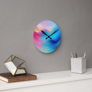 Reloj Redondo Mediano El paisaje marino rosa y azul "Shroudglen".