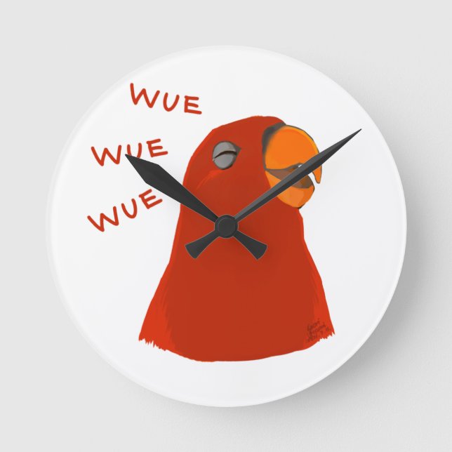 Reloj Redondo Mediano El pajarito rojo "GUMI" era un wuewue..... (Anverso)