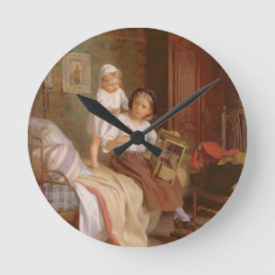 Reloj Redondo Mediano El pájaro Mascota (aceite sobre lienzo)