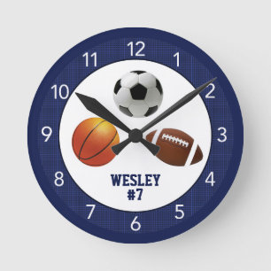 Reloj Redondo Mediano El Personalizado de Blue All Star Sports