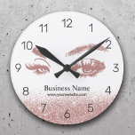Reloj Redondo Mediano El Rosa de oro azota al artista de maquillaje Eyel<br><div class="desc">Los azotes Rosa Artista de maquillaje Relojes Salón De Belleza De Oro.</div>