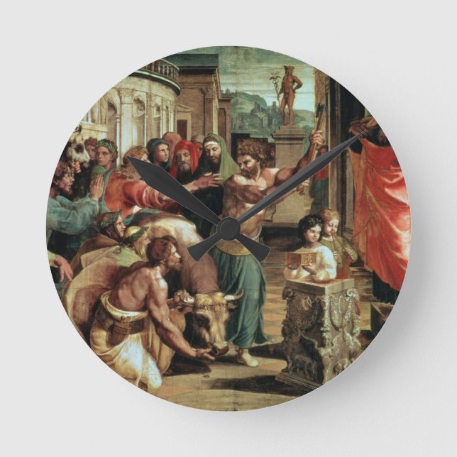 Reloj Redondo Mediano El sacrificio en Lystra (dibujo animado para el (Anverso)