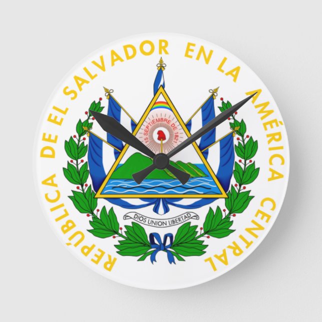 Reloj Redondo Mediano El Salvador - emblema/bandera/escudo de (Anverso)