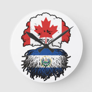 Reloj Redondo Mediano El Salvador Raíces de árbol canadiense salvadoreño