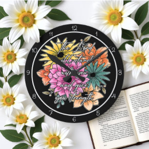 Reloj Redondo Mediano El Señor Estará Contigo Arte Floral