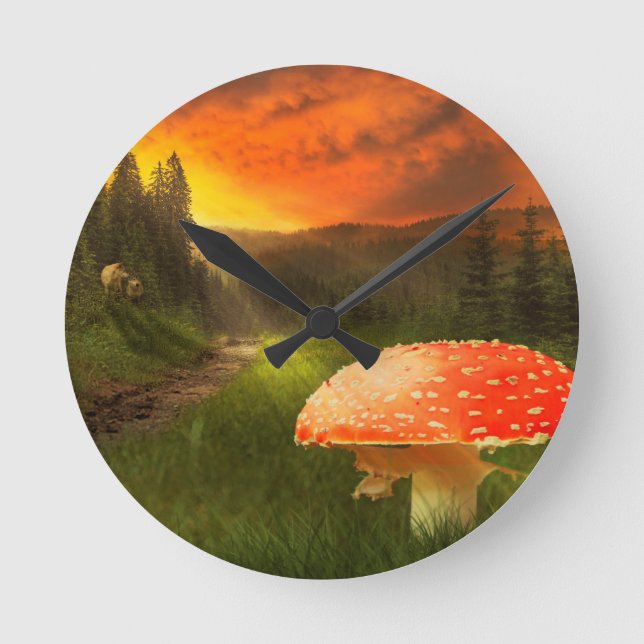 Reloj Redondo Mediano El Sol Otoño. (Anverso)