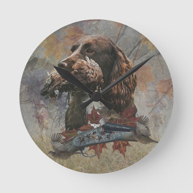 Reloj Redondo Mediano El Sprocker Spaniel, el arte del perro de las arma (Anverso)