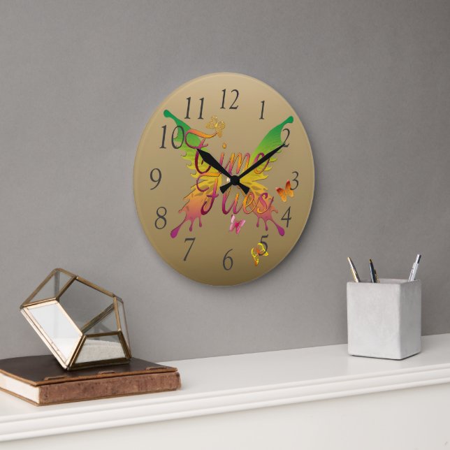Reloj Redondo Mediano El tiempo vuela (Oficina)