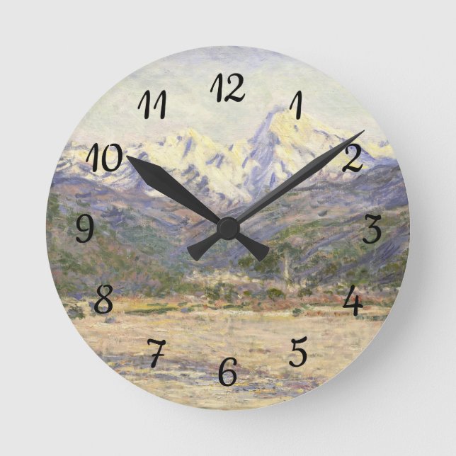 Reloj Redondo Mediano El valle de Nervia Claude Monet (Anverso)