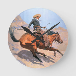 Reloj Redondo Mediano El vaquero (aceite en lona)
