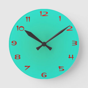 Reloj Redondo Mediano El verde caliente de la cal llana >Kitchen el