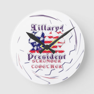 Reloj Redondo Mediano El voto para un mi más fuerte de Hillary los