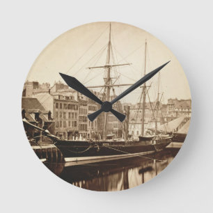 Reloj Redondo Mediano El yate imperial "La Reine Hortense" en Le Havre