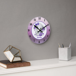 Reloj Redondo Mediano elefante bebé añádase su nombre de guardería