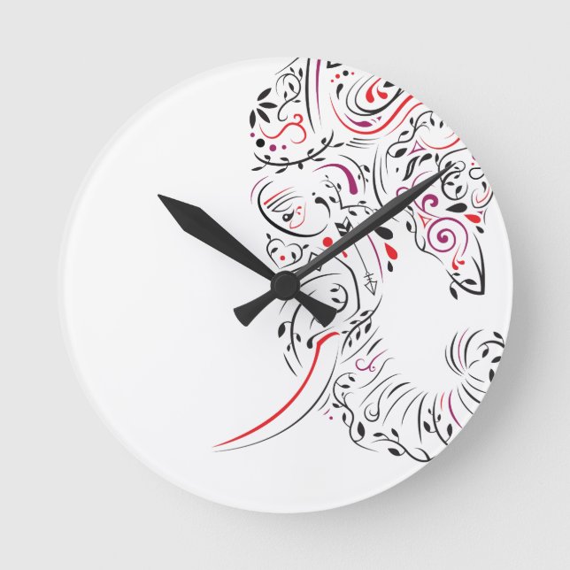 Reloj Redondo Mediano elefante ornamental (Anverso)