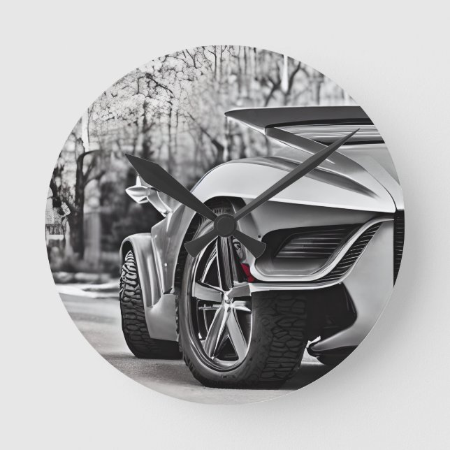 Reloj Redondo Mediano Elegancia de los circuitos de carreras: Clásico En (Anverso)