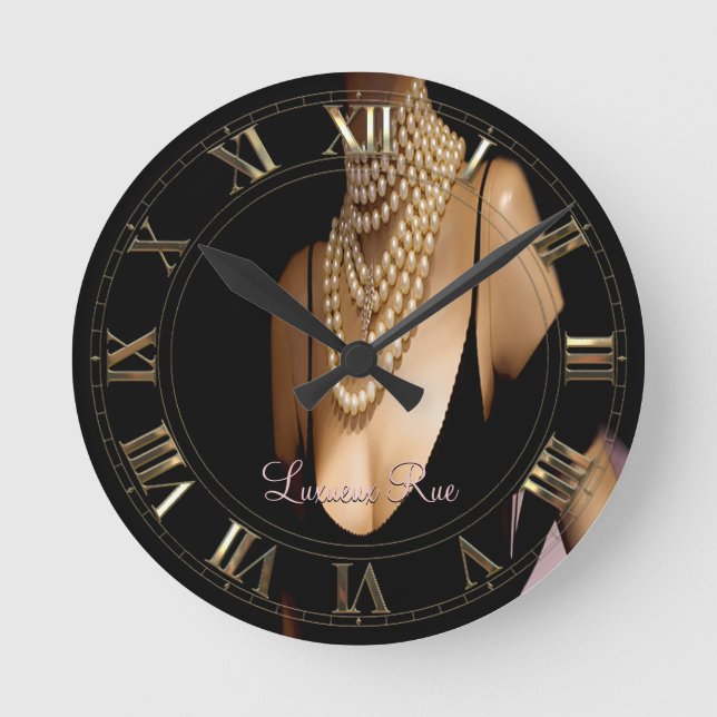 Reloj Redondo Mediano Elegancia sofisticada de Vinzizzle Pearl (Anverso)