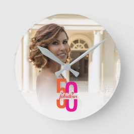 Reloj Redondo Mediano Elegante 50 y fabuloso cumpleaños 50