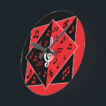 Reloj Redondo Mediano Elegante Art Deco Music Notes Red Black White<br><div class="desc">Un diseño musical de diseño con estilo art decó, con un gran trineo en blanco con notas musicales en rojo y negro sobre un fondo negro y rojo alternado. Recibimos solicitudes de personalizados para otras combinaciones de colores, simplemente utilice el contacto con nosotros a través de nuestra tienda de regalos...</div>